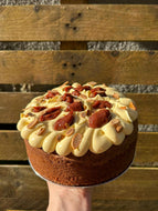 Rhubarb & Custard Almond Cake - 8 Inch 1 Layer