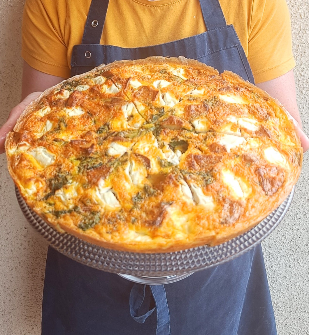 Smoked Bacon, Squash & Goats Cheese Frittata - Whole 10 Inch