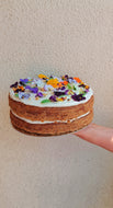 Summer Cake:                    Carrot & Orange with Violas - 8 inch 2 Layers