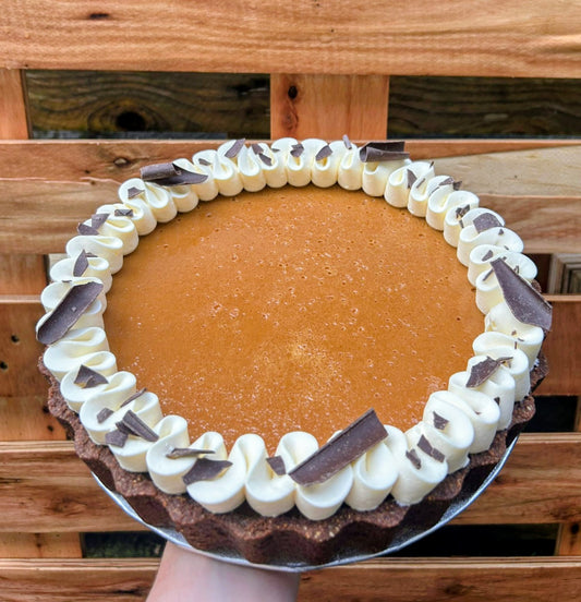Salted Caramel & Vanilla Cream Tart - 10 Inch